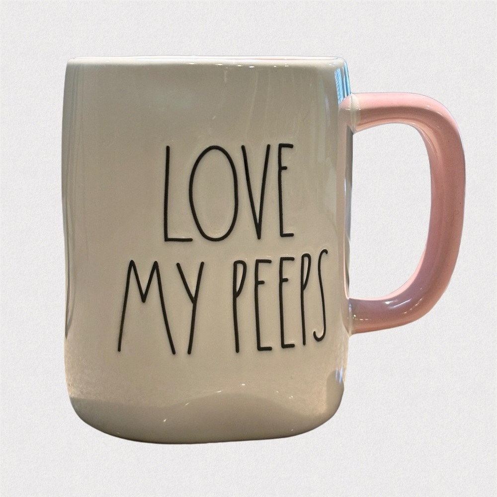 Love My Peeps Pink Handle Ceramic Mug